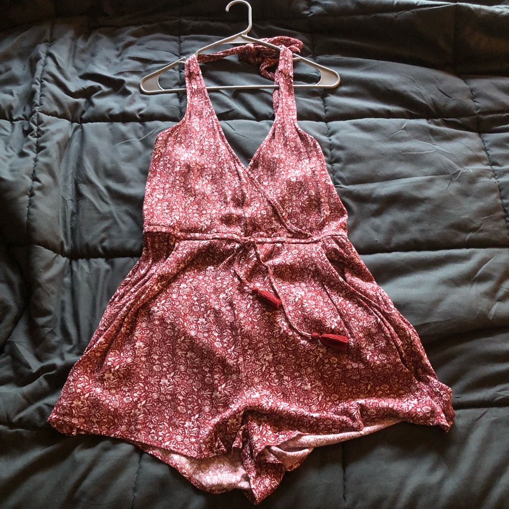 Rust floral romper American eagle